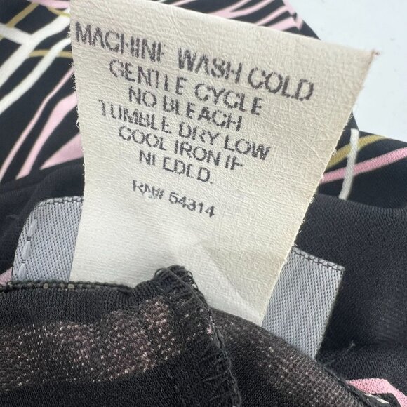 B. Smart Y2K Juniors 3/4 Midi Dress Black Pink Abstract Swirl Bodycon Party - Picture 5 of 13